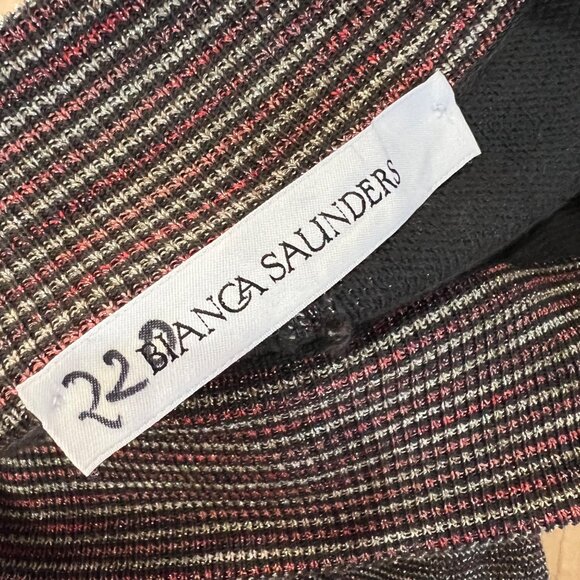 Bianca Saunders Glitz Metallic Striped Knit Pull On Pants Size Medium NWOT - Picture 9 of 13